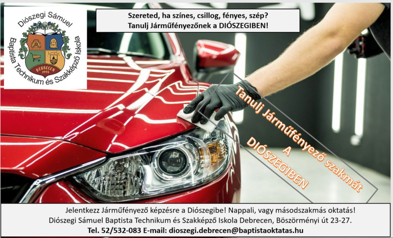 Járműfényező képzések a Diószegiben