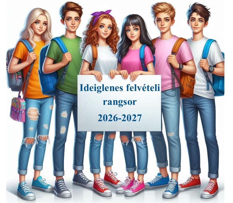 Ideiglenes felvételi rangsor a 2026/2027-os tanévben indítandó 9. évfolyamos képzéseken