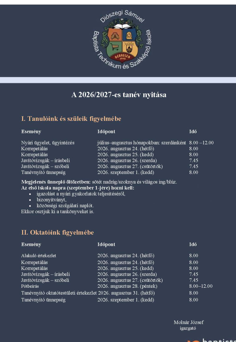 2026/2027-es tanév